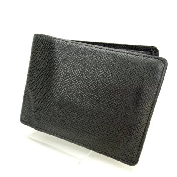 Louis Vuitton Handbags - Louis Vuitton Wallet Purse Bifold Taiga Black Woman Authentic Used M1183